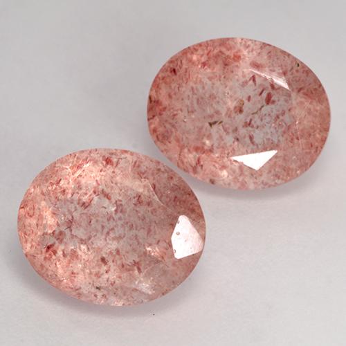 Gemme di Quarzo fragola Rosa medio-chiaro naturale da 7.06 ct, Taglio ovale, Trasparente