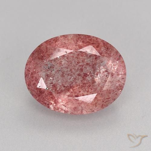 3.06ct Naturale Rosa scuro Quarzo Fragola, Ovale, Traslucido