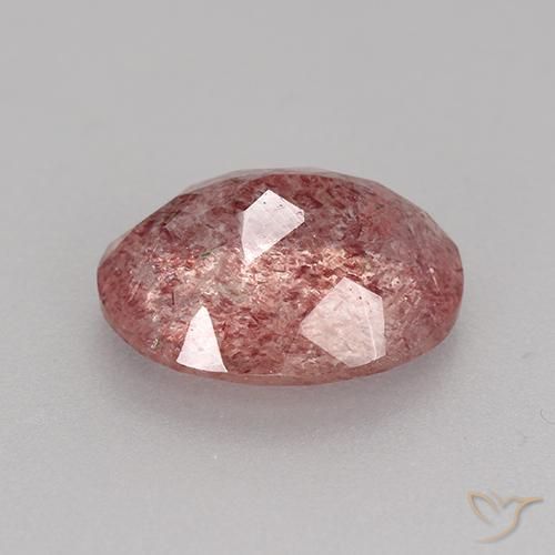 Quarzo fragola Rosa scuro naturale da 3.06 ct, Ovale, Traslucido