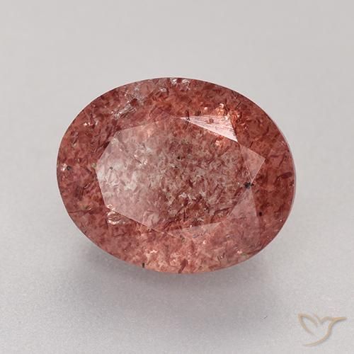 Quarzo fragola rosa lampone naturale da 3.89 ct, Taglio ovale, Traslucido