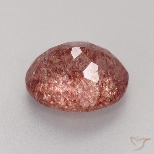 Quarzo fragola rosa lampone naturale da 3.89 ct, Taglio ovale, Traslucido