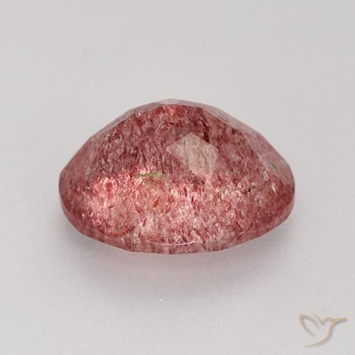 Quarzo fragola Rosa scuro naturale da 3.68 ct, Taglio ovale, Traslucido