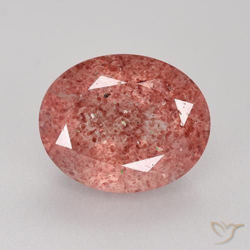 Quarzo fragola Rosa palissandro naturale da 3.78 ct, Taglio ovale, Traslucido