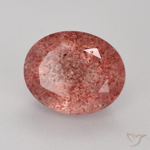Quarzo fragola Rosa palissandro naturale da 3.78 ct, Taglio ovale, Traslucido