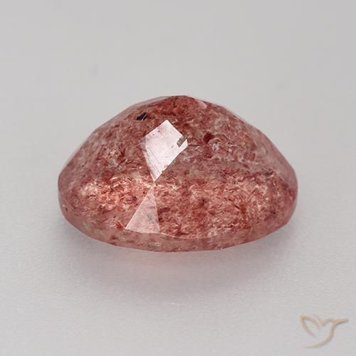 Quarzo fragola Rosa palissandro naturale da 3.78 ct, Taglio ovale, Traslucido
