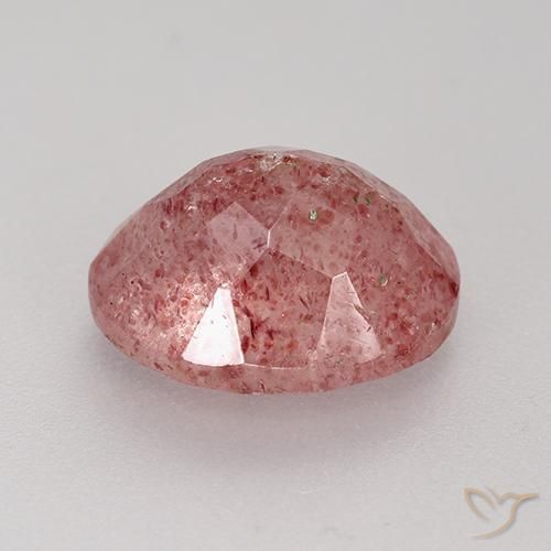 Quarzo fragola Rosa scuro naturale da 3.83 ct, Ovale, Traslucido