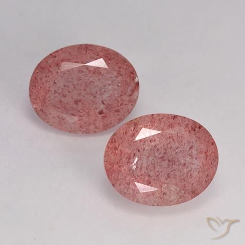7.05ctw Naturale Rosa medio Quarzo Fragola, Ovale, Traslucido