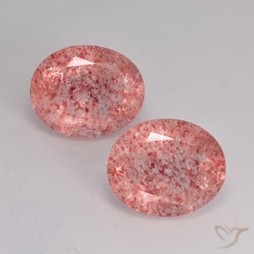 6.53ctw Naturale Rosa medio-chiaro Quarzo Fragola, Ovale, Traslucido