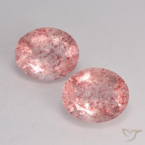 6.54ctw Naturale Rosa medio-chiaro Quarzo Fragola, Ovale, Traslucido