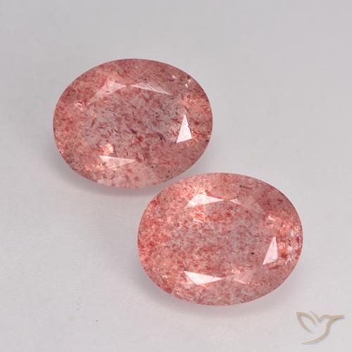 6.64ctw Naturale Rosa medio-chiaro Quarzo Fragola, Ovale, Traslucido