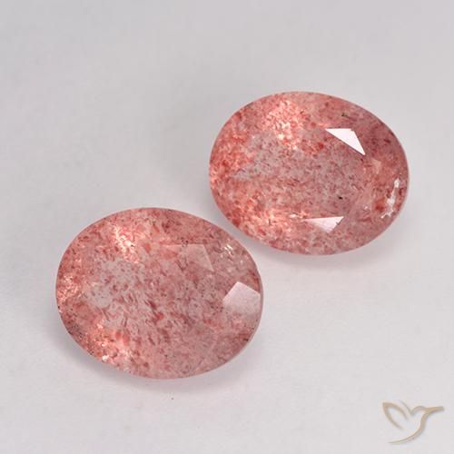 Gemme di Quarzo fragola Rosa medio-chiaro naturale da 6.64 ct, Ovale, Traslucido