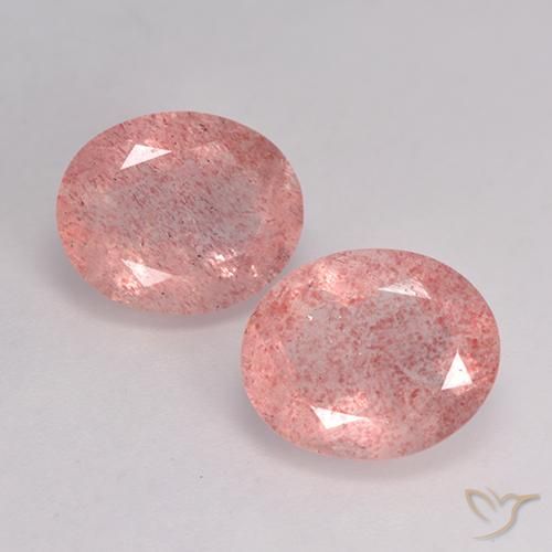 6.99ctw Naturale Rosa medio Quarzo Fragola, Ovale, Traslucido