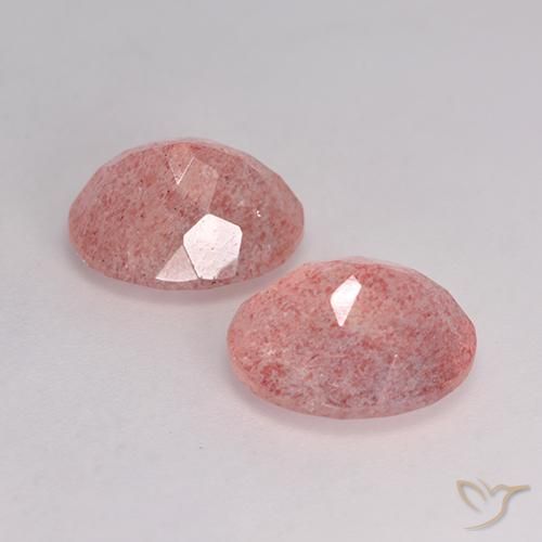 Gemme di Quarzo fragola Rosa medio naturale da 6.99 ct, Ovale, Traslucido