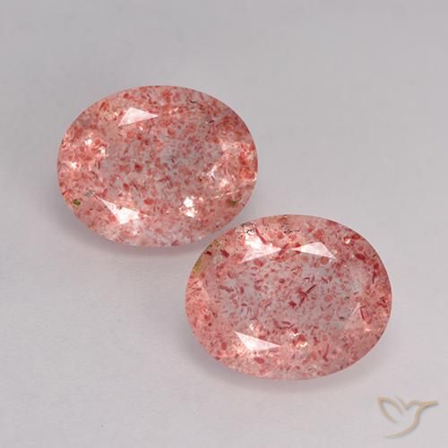 6.04ctw Naturale Rosa chiaro Quarzo Fragola, Ovale, Trasparente