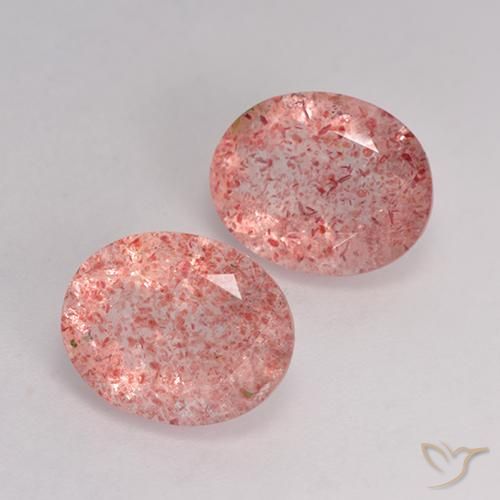 Gemme di Quarzo fragola Rosa chiaro naturale da 6.04 ct, Ovale, Trasparente
