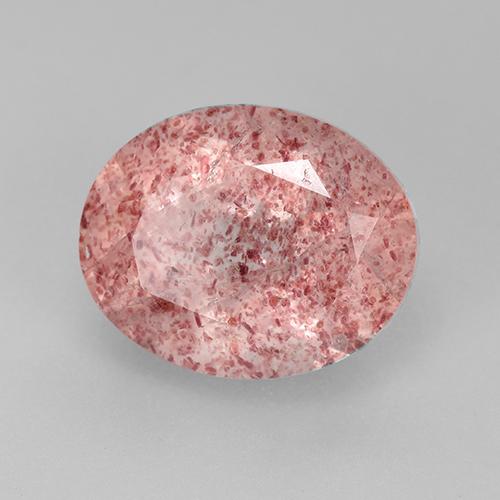 Quarzo fragola naturale rosa da 3,80 ct, taglio ovale, traslucido
