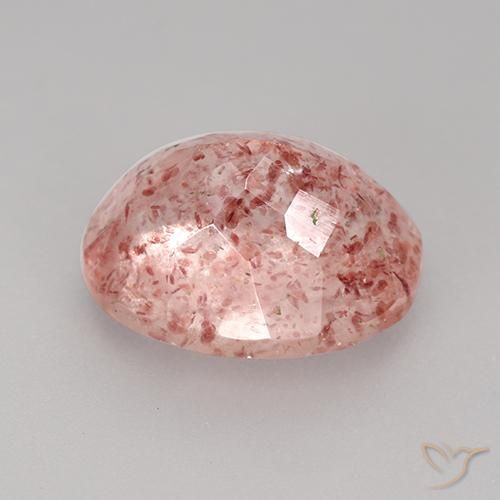 Quarzo fragola Rosa medio-chiaro naturale da 3.86 ct, Ovale, Trasparente