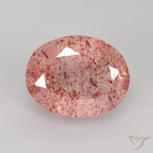3.34ct Naturale Rosa medio Quarzo Fragola, Ovale, Traslucido