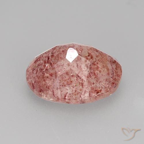 Quarzo fragola Rosa medio naturale da 3.34 ct, Ovale, Traslucido