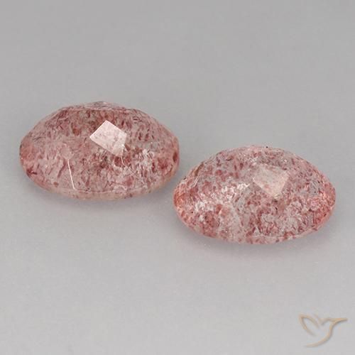 Gemme di Quarzo fragola Rosa medio naturale da 3.45 ct, Ovale, Trasparente
