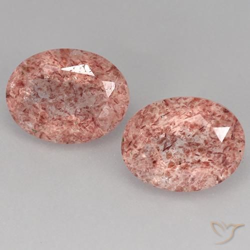 3.60ctw Naturale Rosa terroso Quarzo Fragola, Ovale, Traslucido