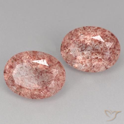 Gemme di Quarzo fragola Rosa terroso naturale da 3.60 ct, Ovale, Traslucido