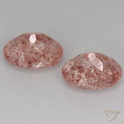 Gemme di Quarzo fragola Rosa terroso naturale da 3.60 ct, Ovale, Traslucido