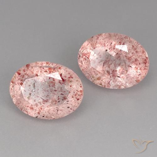 Gemme di Quarzo fragola Rosa chiaro naturale da 3.62 ct, Ovale, Trasparente