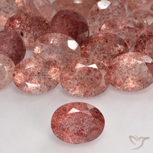 1.73ct Naturale Rosa brillante Quarzo Fragola, Ovale, Traslucido