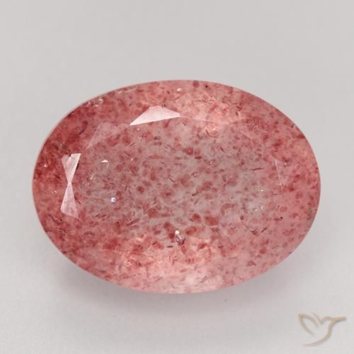 9.24ct Naturale Rosso scuro Quarzo Fragola, Ovale, Traslucido