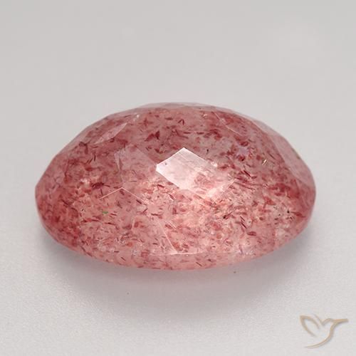 Quarzo fragola Rosso scuro naturale da 9.24 ct, Ovale, Traslucido
