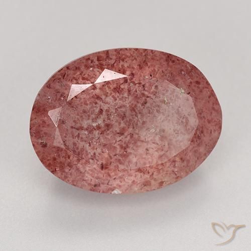 Quarzo fragola Rosso violaceo naturale da 9.03 ct, Ovale, Traslucido