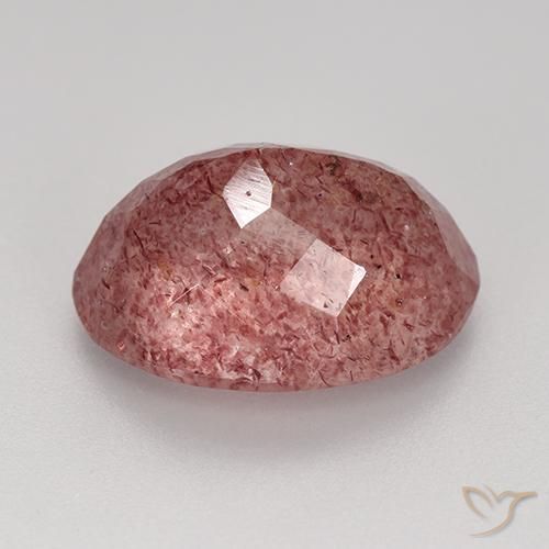 Quarzo fragola Rosso violaceo naturale da 9.03 ct, Ovale, Traslucido