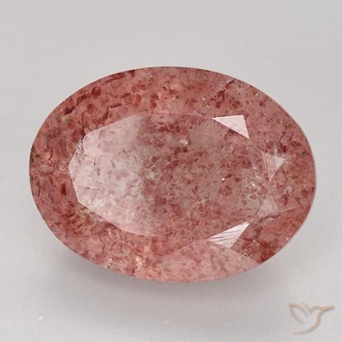 Quarzo fragola Rosa rosa naturale da 8.83 ct, Ovale, Traslucido