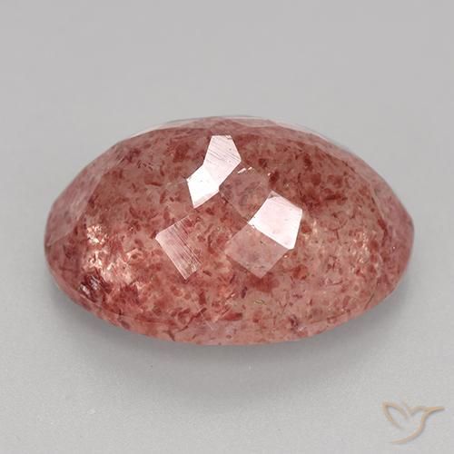 Quarzo fragola Rosa rosa naturale da 8.83 ct, Ovale, Traslucido