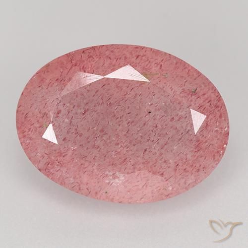 8.40ct Naturale Rosa medio Quarzo Fragola, Ovale, Traslucido