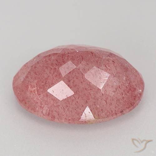 Quarzo fragola Rosa medio naturale da 8.40 ct, Ovale, Traslucido