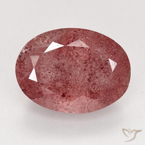 9.21ct Naturale Rosa intenso rosa Quarzo Fragola, Ovale, Traslucido