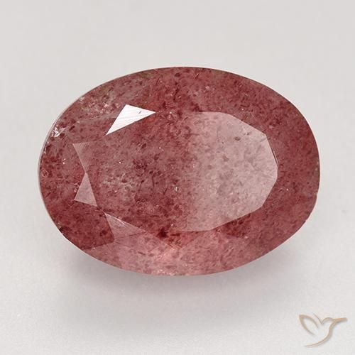 Quarzo fragola Rosa intenso rosa naturale da 9.21 ct, Ovale, Traslucido