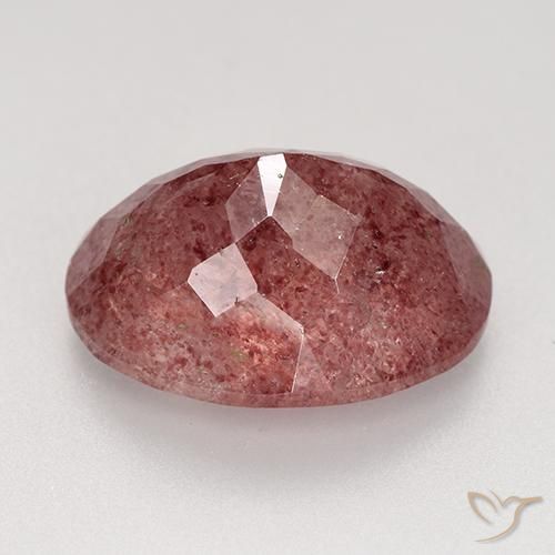Quarzo fragola Rosa intenso rosa naturale da 9.21 ct, Ovale, Traslucido