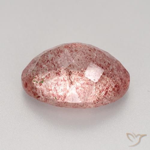 Quarzo fragola Rosa chiaro naturale da 5.77 ct, Ovale, Traslucido