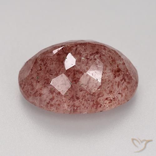 Quarzo fragola Rosa medio naturale da 9.22 ct, Ovale, Traslucido
