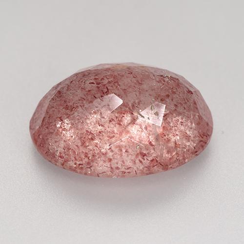 Quarzo fragola naturale rosa da 9,33 ct, taglio ovale, traslucido