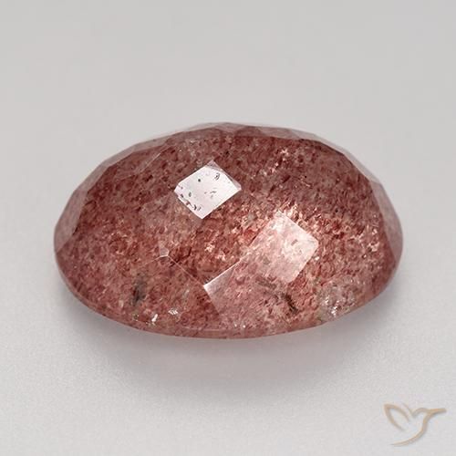 Quarzo fragola Rosa medio naturale da 9.31 ct, Ovale, Traslucido