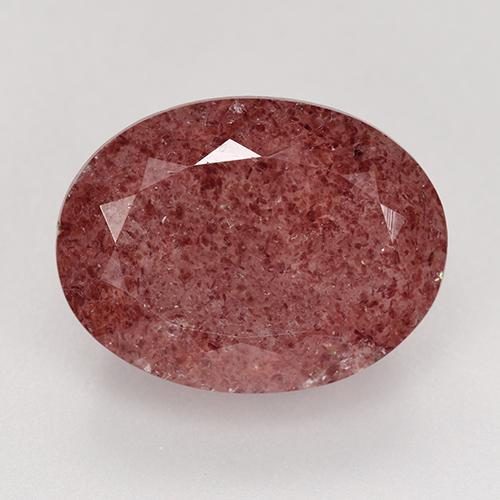 Quarzo fragola Rosa scuro naturale da 9.84 ct, Taglio ovale, Traslucido