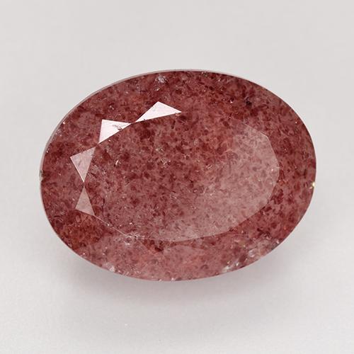 Quarzo fragola Rosa scuro naturale da 9.84 ct, Taglio ovale, Traslucido