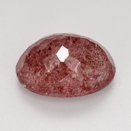 Quarzo fragola Rosa scuro naturale da 9.84 ct, Taglio ovale, Traslucido