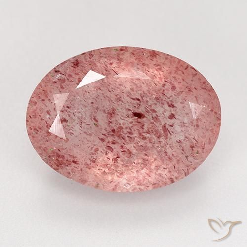 8.34ct Naturale Rosa medio-chiaro Quarzo fragola, Ovale, Traslucido