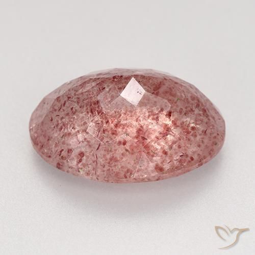 Quarzo fragola Rosa medio-chiaro naturale da 8.34 ct, Ovale, Traslucido