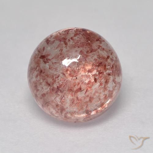 Quarzo fragola Rosa medio naturale da 2.03 ct, Taglio rotondo, Traslucido